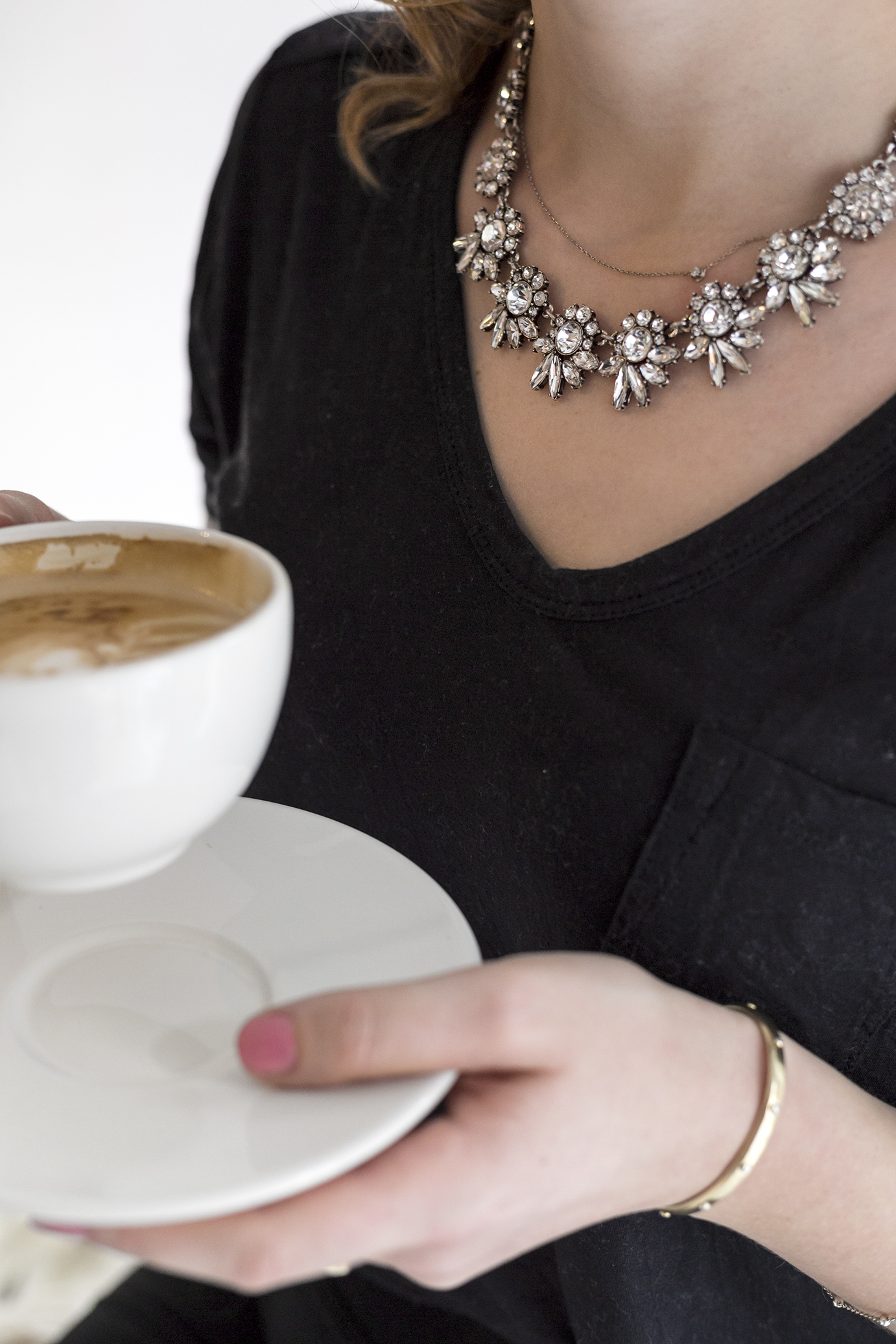 Coffee and beautiful necklace from HappyBoutique