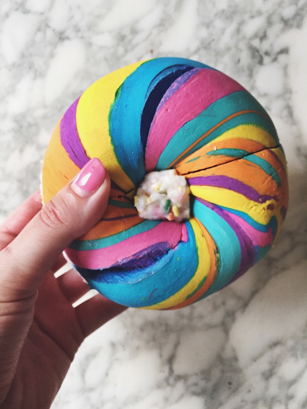 things you have to eat in New York City - rainbow bagel
