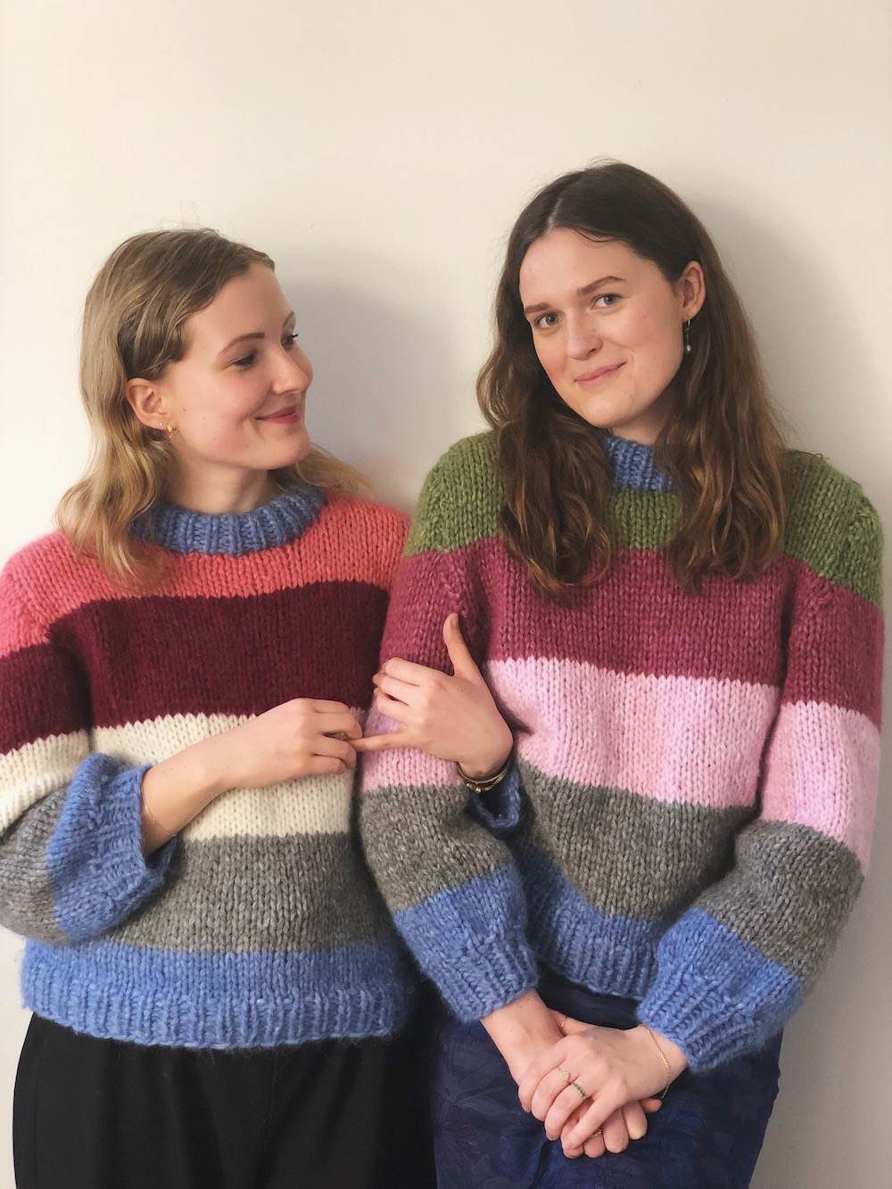 Ganni inspireret sweater med striber